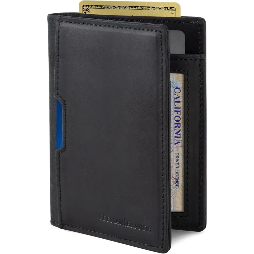 Wallets for Men Slim Mens leather RFID Blocking Minimalist Card Front Pocket